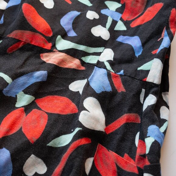 Hunter Bell Anderson Black Floral Linen Dress - Size 2 - Picture 6 of 6